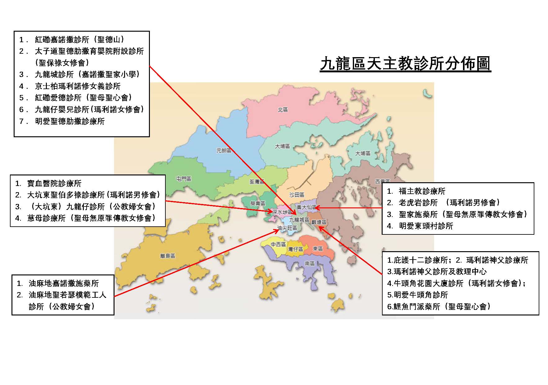 Location maps of Catholic clinics - Kowloon - Centre for Catholic Studies